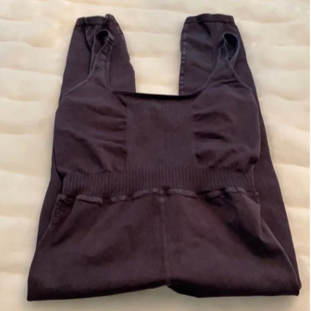 Free People FP Movement Good Karma Onesie Jumpsuit in Black